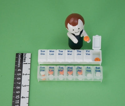 Health Care Logistics Pill Organizer Travel Size 7 Day 1 Dose - 7768-01N