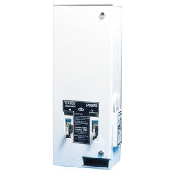 Saalfeld Redistribution Dual No. 1 Feminine Hygene Product Dispenser White Metal Vendor Turn Knob 15 Sanitary Napkins (No. 4 size box) / 25 Tampons Wall Mount - D1-25