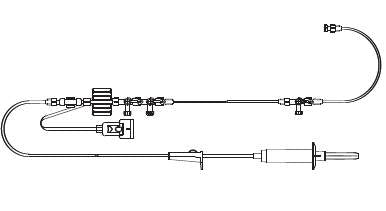 ICU Medical - Endocavity Transducer 60 Inch Primary Tubing, 12 Inch Extension Tubing, 3 ml / Hr Squeeze Flush Device, Single Line, Microdrip Chamber, Disposable Transducer, 3 Way Stopcock, Bonded Double Sampling Stopcock - 425000402