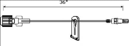 ICU Medical Extension Set 36 Inch Tubing 0.37 mL Priming Volume DEHP-Free - B1045