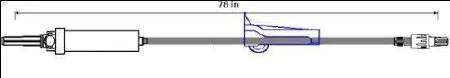 ICU - Primary IV Administration Set 20 Drops / mL Drip Rate 78 Inch Tubing 3 Ports - B9924