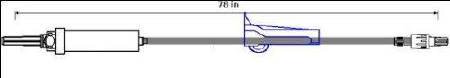 ICU - Primary IV Administration Set 20 Drops / mL Drip Rate 78 Inch Tubing - B3057