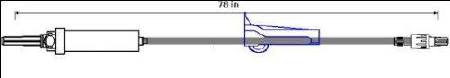 ICU Medical Administration Set 20 Drops / mL Drip Rate 78 Inch Tubing - B3057