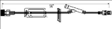 ICU Medical Extension Set 14 Inch Tubing 4.2 mL Priming Volume DEHP-Free - B1019