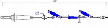 ICU - Primary IV Administration Set 15 Drops / mL Drip Rate 100 Inch Tubing - B30010