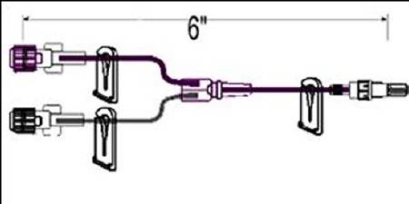 ICU Medical Extension Set 6 Inch Tubing 0.5 mL Priming Volume DEHP-Free - B1001