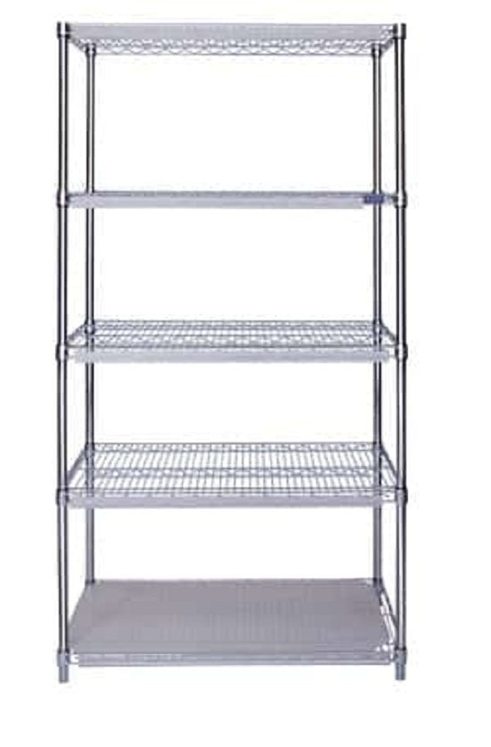 Cari-All Healthcare Starter Unit 5 Shelves Chrome Plus - 475CH-CL