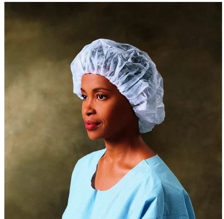 O&M Halyard Inc Bouffant Cap Large Blue Elastic - 69801