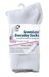 Pedifix SeamLess Diabetic Socks Calf High Medium / Large White Closed Toe - P795-M/L