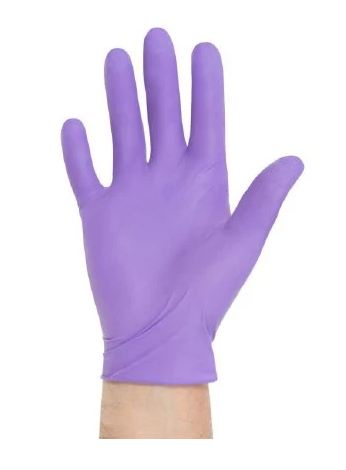 O&M Halyard Inc Purple Nitrile Max Exam Glove Large NonSterile Nitrile Extended Cuff Length Fully Textured Purple Not Chemo Approved - 44994