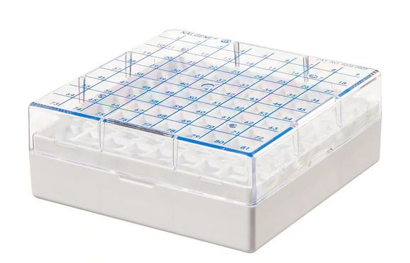 Fisher Scientific Thermo Scientific Nalgene Cryogenic Storage Box 2 X 5.25 X 5.25 Inch White Polycarbonate 81 Vials - 5026-0909