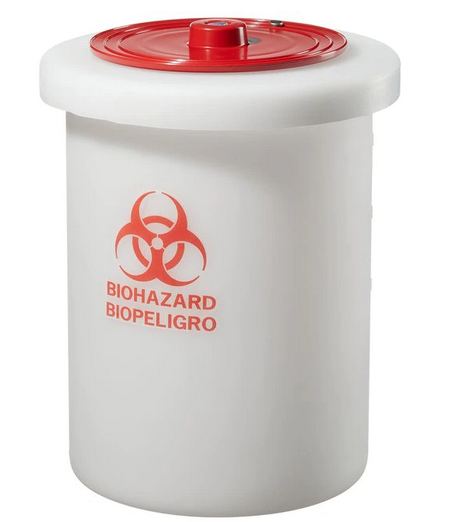 Fisher Scientific Thermo Scientific Nalgene Medical Waste Receptacle 5 gal. Red / White Polypropylene - 1429363A