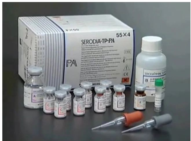 Fisher Scientific SERODIA TP-PA Test Kit Passive Particle Agglutination Assay Treponema Pallidum Antibodies (Syphilis) Serum / Plasma Sample Non-CLIA Waived 220 Tests - NC9556571