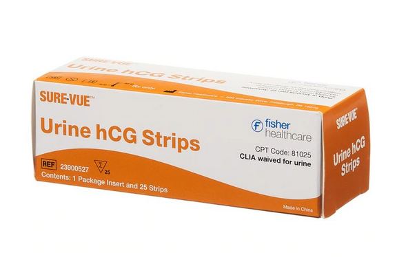 Fisher Scientific Sure-Vue Rapid Test Kit Fertility Test hCG Pregnancy Test Urine Sample CLIA Waived 25 Tests - 23900527