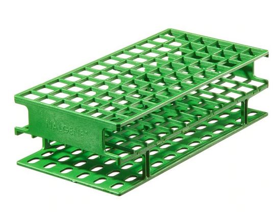Nalgene Unwire - Test Tube Rack 72 Place 13 mm Tube Size Green 2-1/4 X 4 X 7-3/4 Inch - 1480945