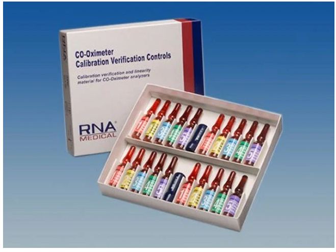 Fisher Scientific RNA Medical CVC 223 CO-Oximeter Calibration Verification Kit Multiple Analytes 5 Levels 20 X 1.2 mL - NC9980298