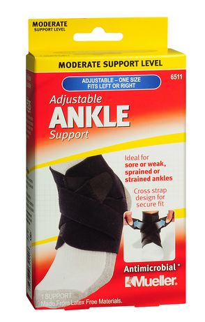 Mueller Sports Medicine Mueller Sport Care Ankle Support One Size Fits Most Hook and Loop Strap Closure Male 4-1/2 to 13 / Female 6 to 14-1/2 Left or Right Ankle - 6511