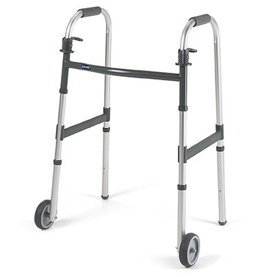 Invacare I•Class - Dual Release Folding Walker Adjustable Height Aluminum Frame 300 lbs. Weight Capacity 33 to 39 Inch Height - 6291-5F