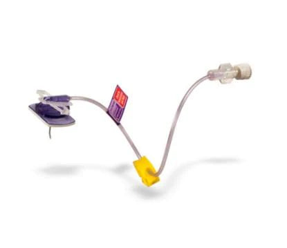 PowerLoc EZ - Huber Infusion Set 19 Gauge 3/4 Inch 8 Inch Tubing Y-Site Injection Port - SHW19-75Y