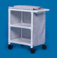 IPU - Linen Cart with Cover 2 Shelves PVC 4 Inch Casters, 2 Locking - MPC275