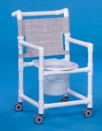 IPU IPU Commode / Shower Chair ipu Fixed Arm PVC Frame Mesh Back - SCC9250