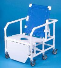 IPU - Bariatric Reclining Commode / Shower Chair ipu PVC Frame 28 Inch Seat Width - BSC650 RC FS
