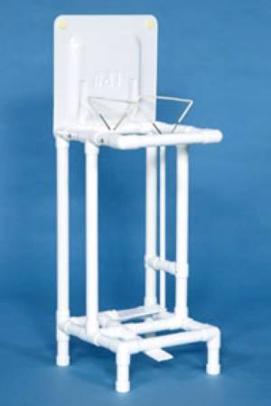 IPU Standard Hamper Stand Stationary Square Opening 22 gal. Foot Pedal Self-Closing Lid - LHS11