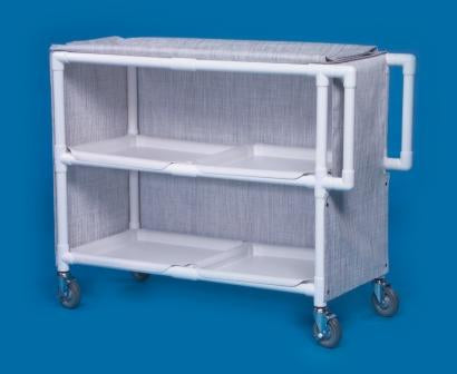 IPU - Linen Cart with Cover 2 Shelves PVC 5 Inch Heavy Duty Casters, 2 Locking - LC242