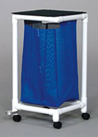 IPU Standard Single Hamper with Bag 4 Casters 39 gal. - VL LH1 FP MESH WHITE