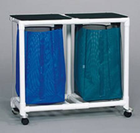 IPU Standard Double Hamper with Bags 4 Casters 39 gal. - VL LH2 FP