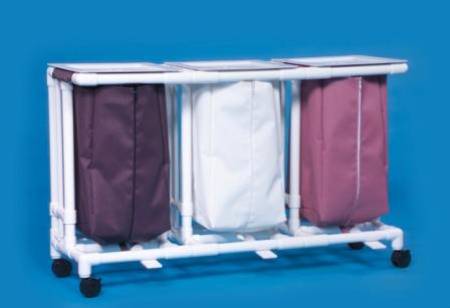 Classic - Triple Hamper with Bags 4 Casters 39 gal. - LH-23-ZF-MESH