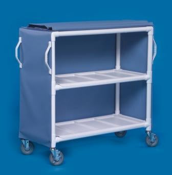 IPU - Linen Cart with Cover 2 Shelves PVC 5 Inch Heavy Duty Casters, 2 Locking - LC46-2