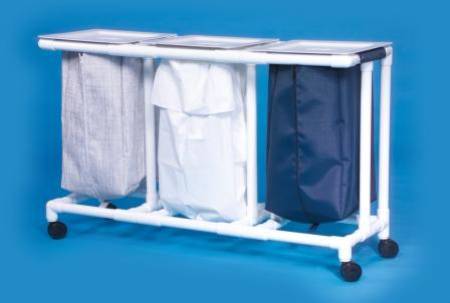 IPU Select Triple Hamper with Bags 4 Casters 39 gal. - ELH03
