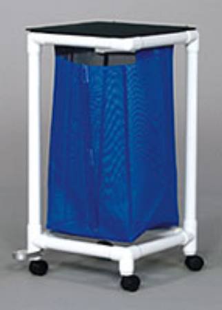 IPU Standard Single Hamper with Bag 4 Casters 39 gal. - VL LH1 FP MESH WHITE