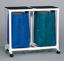 IPU Standard Double Hamper with Bags 4 Casters 39 gal. - VL LH2 FP
