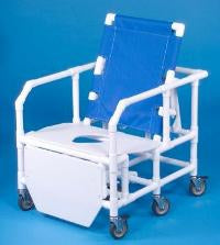 IPU IPU Bariatric Commode / Shower Chair ipu PVC Frame 21-1/2 Inch Height - BSC650 RC FS
