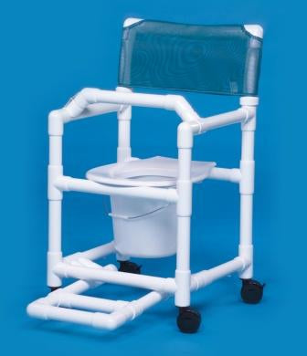 IPU Standard Commode / Shower Chair Fixed Arm PVC Frame Mesh Back - VL SC17 WINEBERRY