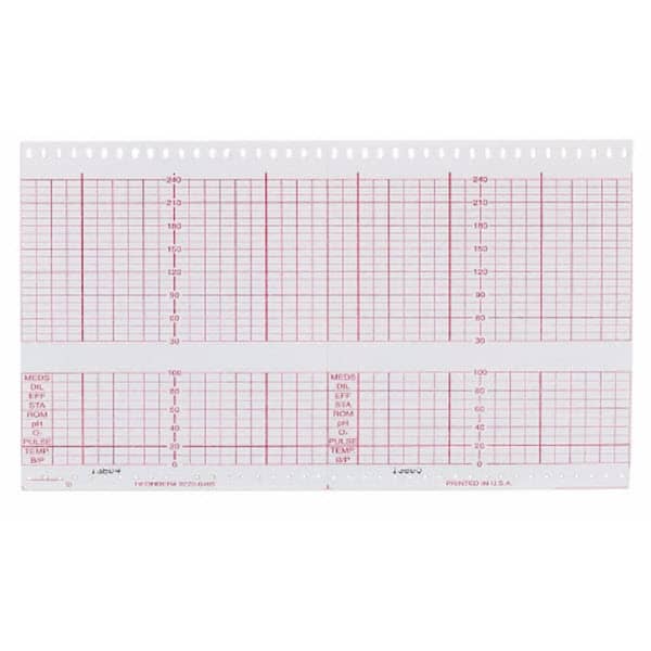 Precision Charts Fetal Monitor Recording Paper Thermal 152 mm X 49 Foot Z-Fold Orange Grid - 9270-0485