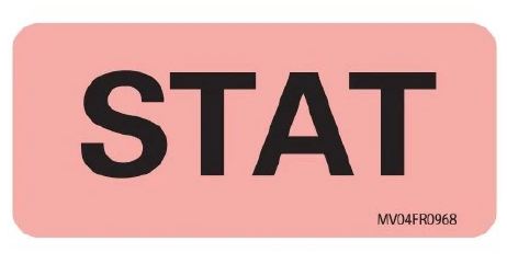 Precision Dynamics MedVision Pre-Printed Label Advisory Label Stat Fluorescent Orange 1-1/4 X 5/16 Inch - V01FO0968