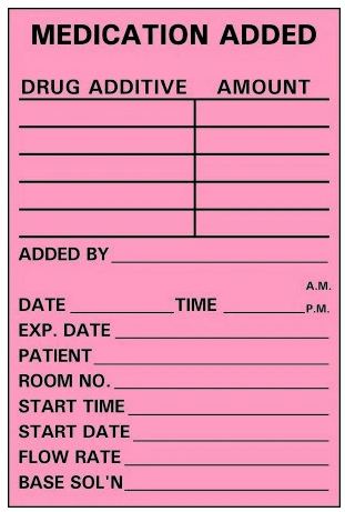 Precision Dynamics Barkley Pre-Printed Label Anesthesia Label Medication Added Fluorescent Green 2-5/8 X 4 Inch - V09FG1880