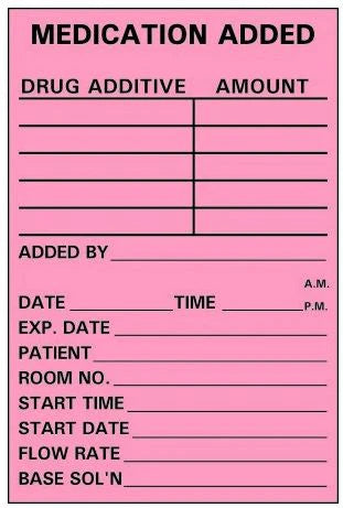 Barkley - Pre-Printed Label Anesthesia Label Green Paper Medication Added to 250 mL Black Medication Instruction 2-5/8 X 4 Inch - MV09FG1880