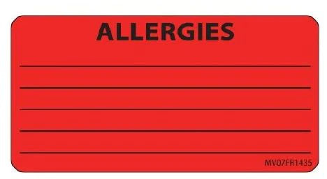 MedVision - Pre-Printed Label Warning Label Fluorescent Red Paper Biohazard Black Biohazard 5/16 X 1-1/4 Inch - MV01FR0735