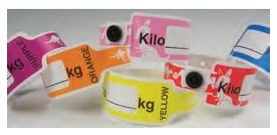 Precision Dynamics KangaBand Identification Band Write On Wristband Permanent Snap Kilo (kg) - KG470SBL-11-PDJ