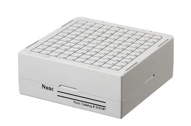 Fisher Scientific Thermo Scientific Cryo Storage Box 2.13 X 5.25 X 5.25 Inch, 100 (1 to 1.8 mL Vials), Gray, 10 X 10 Tube Array - 12565174