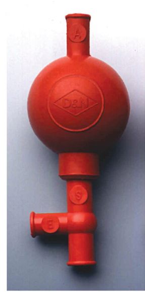 Fisher Scientific Silicone Bulb Red, 3 Valve, Safety Pipette Filler - S68610