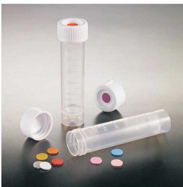 Fisher Scientific Simport Scientific Storage and Transport Tube Conical Bottom, Skirted Plain 25.3 X 111 mm 30 mL White Screw Cap Polypropylene Tube - 22038409