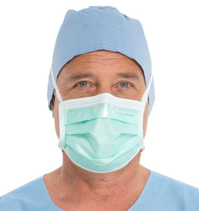 Halyard Health Masks, Surgical: Pleated Antifog Surgical Mask, Tie Closure, Green