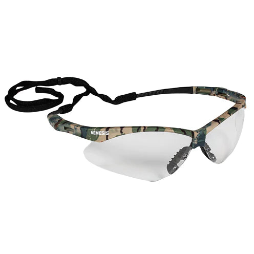 Jackson Safety Nemesis - Safety Glasses Anti-fog Coating Clear Tint Polycarbonate Lens Camouflage Frame Over Ear One Size Fits Most - 22608