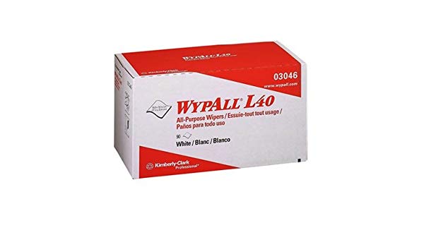 Kimberly Clark WypAll L40 Task Wipe Light Duty White NonSterile 1 Ply Tissue 10 X 10-4/5 Inch Disposable - 3046