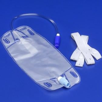 Cardinal Uri-Drain Urinary Leg Bag Anti-Reflux Valve 250 mL Vinyl / Flocked - 8884733100